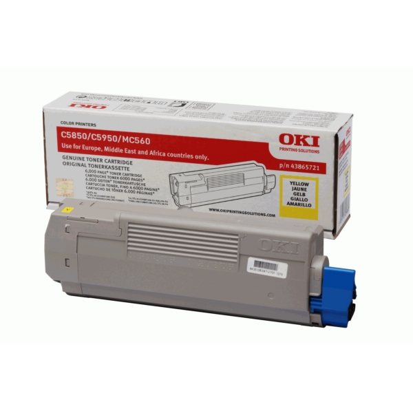 Συμβατό 43865721 OKI toner Yellow  για MC560/ C5850/ C5950